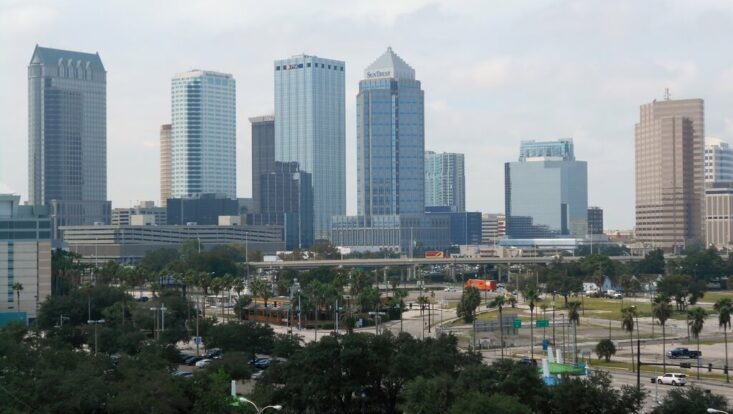 Downtown Tampa skyline view with skyscrapers. Things to do in Tampa with RedCoach USA
